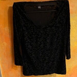 Josephine Chaus Black Velvet Blouse